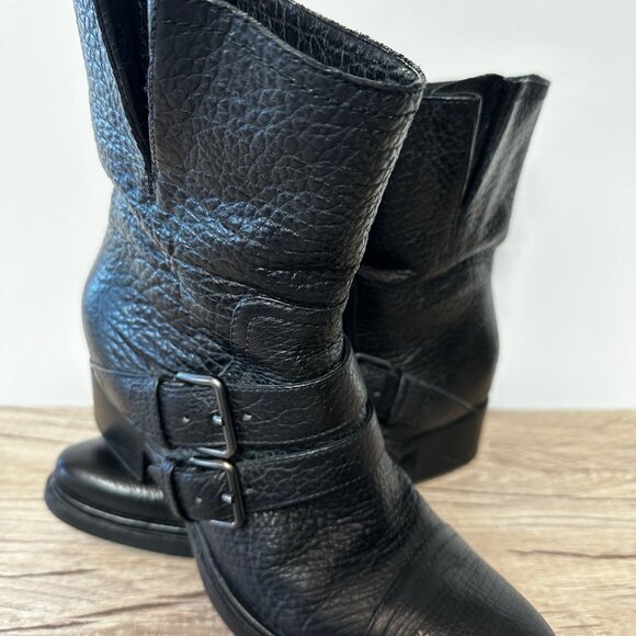 Miu Miu PRADA Bisonte Motorcycle Boots BLACK 7.5 - Picture 2 of 9
